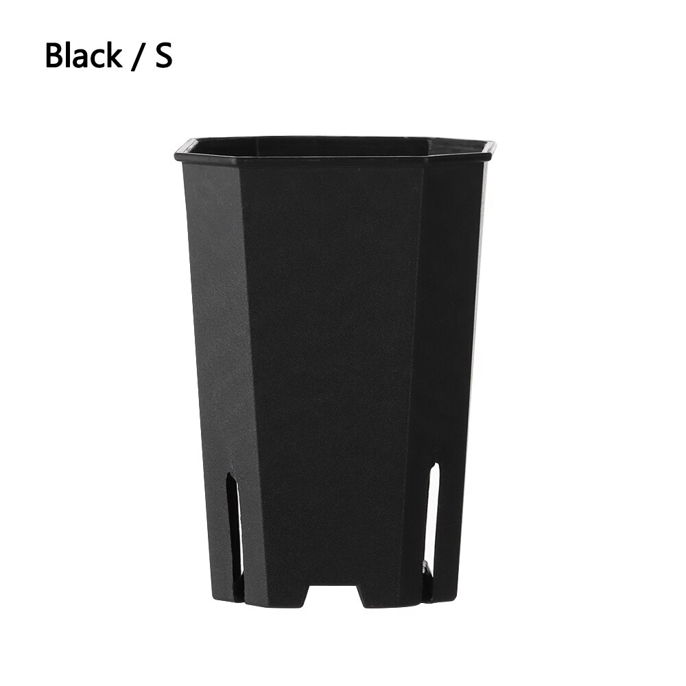 Plastics Side-opening Octagonal Square Pot Succulent Flowerpot Resin Vientiane Potted Plant Transparent Gardening Tool: Black S