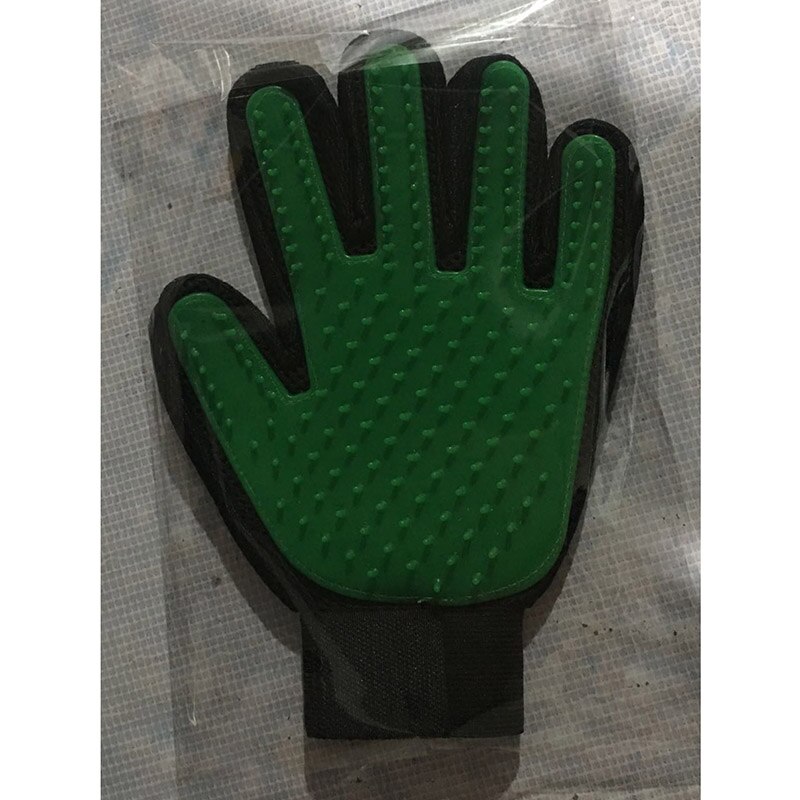 Gant brosse de nettoyage pour chiens | Peigne à poils de chat, gant de toilettage de cinq doigts pour chiens, fournitures de nettoyage pour animaux domestiques: green left