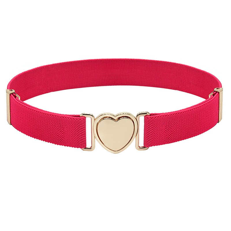 Style Heart Shape Buckle Stretch Belts Children Girls Multicolor Adjustable Elastic Waist Belts with for Dress Pants: 12