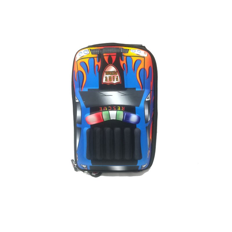 Enfants 3D voiture sacs EVA sac à dos stéréo Cool garçon sac à dos cartable enfants mains à l'extérieur porte Snack bonbons jouet stockage 2-6 ans: Bleu