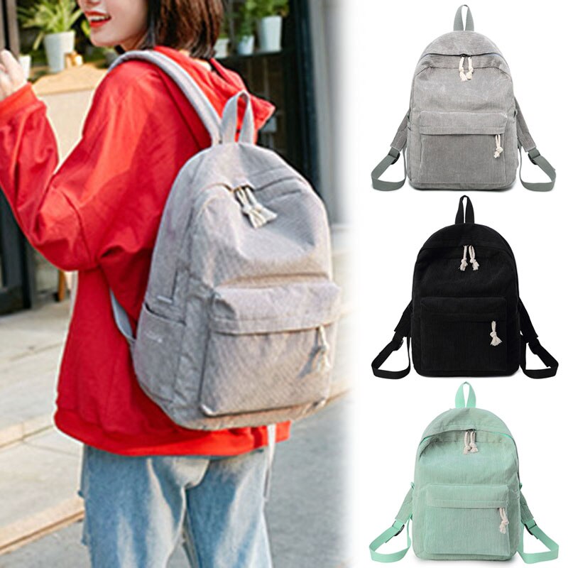 Vrouwen Casual Koreaanse Stijl Effen Kleur School Rugzak Mochila Mujer Zachte Stof Rugzak Voor Tienermeisjes