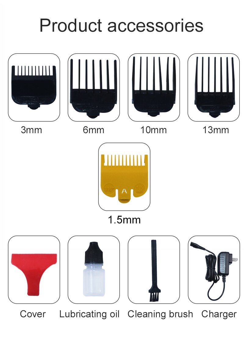 barber shop red Silver hair clipper 100-240V rechargeable cut electric hair trimmer cutter hair cutting machine haircut Cordless