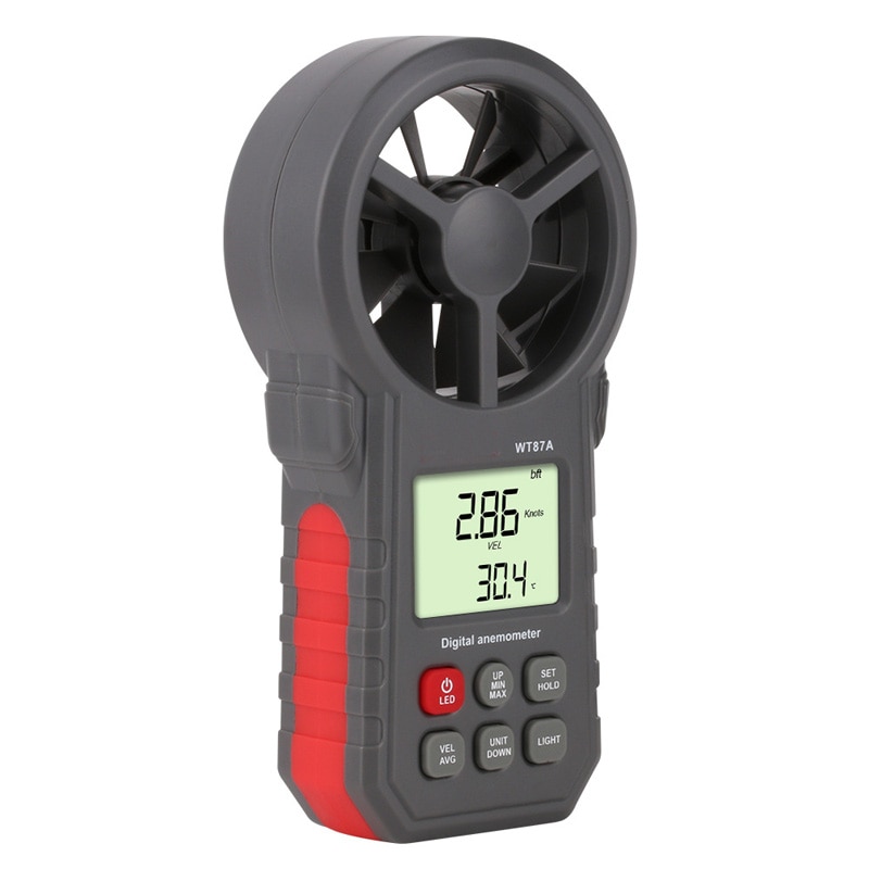 WT87A Digitale Anemometer Anemometro Thermometer Wind Gauge Meter Windmeter 30 m/s LCD Digitale Hand-held tool