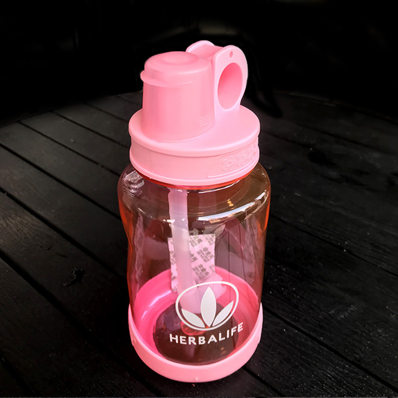 Outlet Pirce 600Ml/1000Ml Herbalife Voeding Plastic Sport Water Fles Met Stro: Pink  600ML