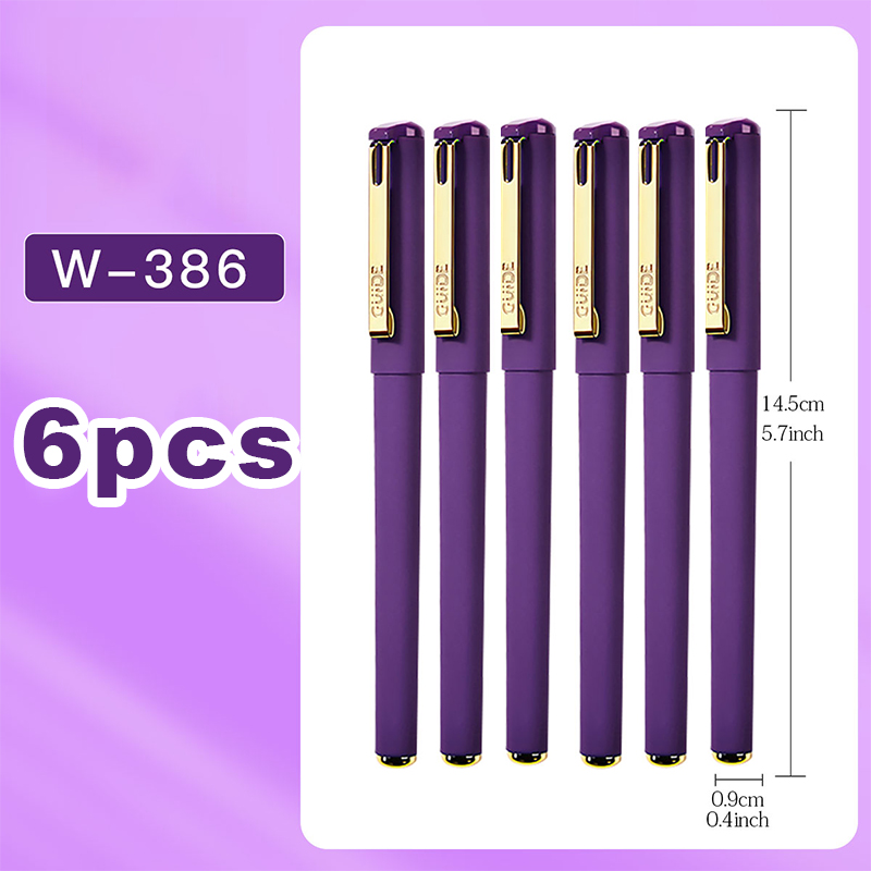 3/6pcs Purple Ink Gel Pens,, 0.7mm,for Writing, Large Capacity Refill, Office Supplies Back To Sochool: Red