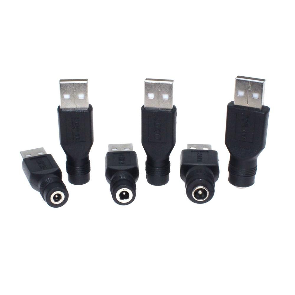 Dc hunstik til usb 2.0 hanstik stik 5v strømstik stik adapter laptop 3.5*1.35mm/4.0*1.7mm/5.5*2.1mm sort farve