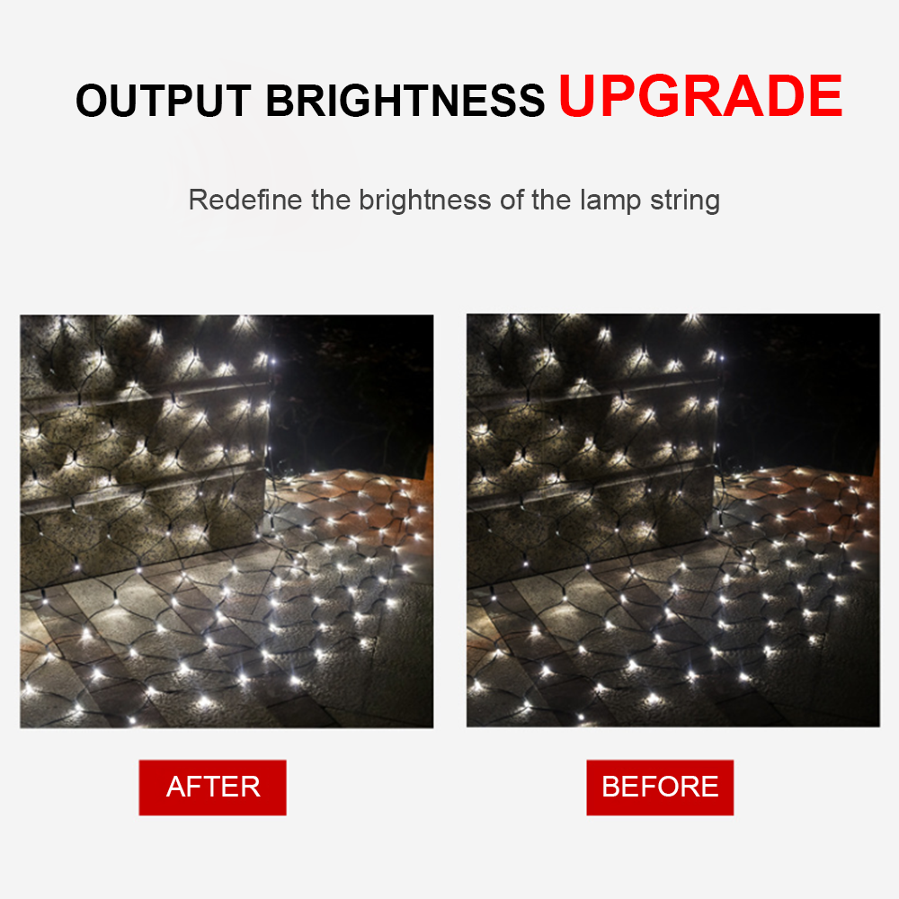 Remote Control Smart Solar LED Outdoor Waterproof Christmas Halloween Dinner Bar Decoration Upgraded Large Capacity Net Light