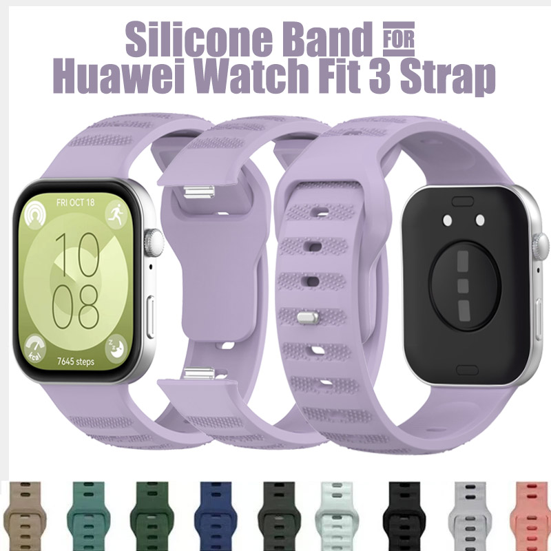 Correa de silicona oficial para Huawei Watch Fit 3, Correa deportiva transpirable de repuesto para reloj inteligente, hebilla de metal para Huawei Fit3 Brlt