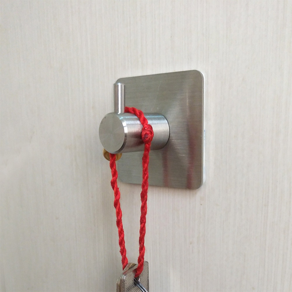 Self Adhesive Rvs Muur Haken kapstok Handdoek Kleding Coat Hat Hanger Voor Keuken Badkamer Accessoires