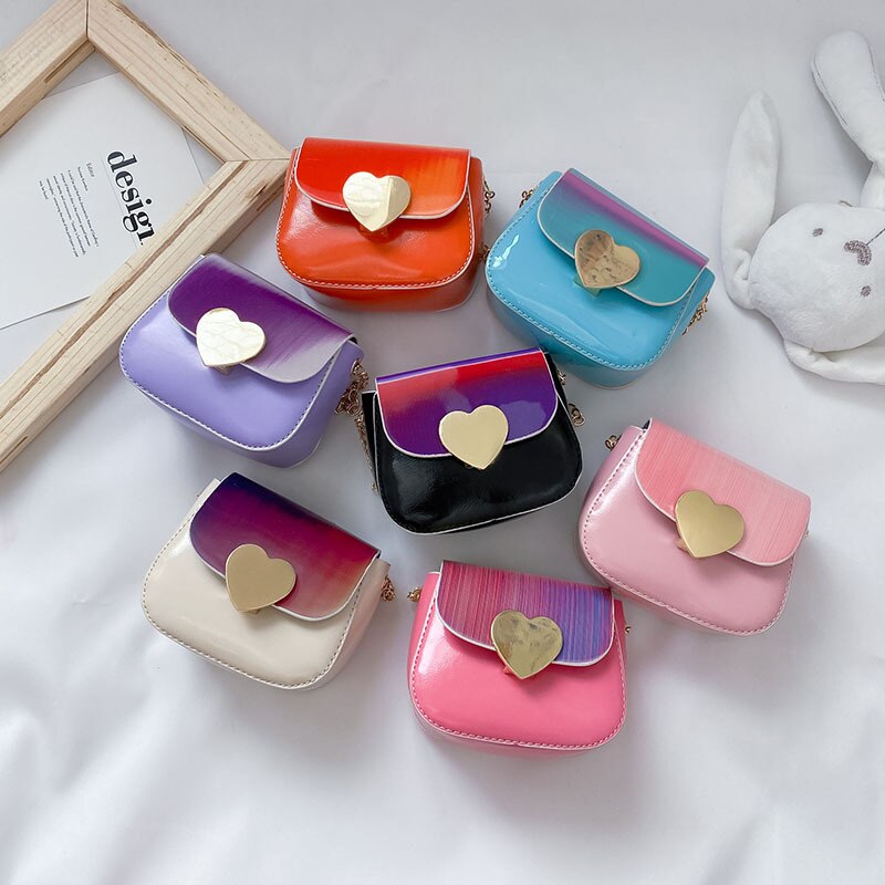 Kids Purses and Handbags Cute Mini Leather Heart Crossbody Girls Coin Pouch Kid Wallet Baby Clutch Bag