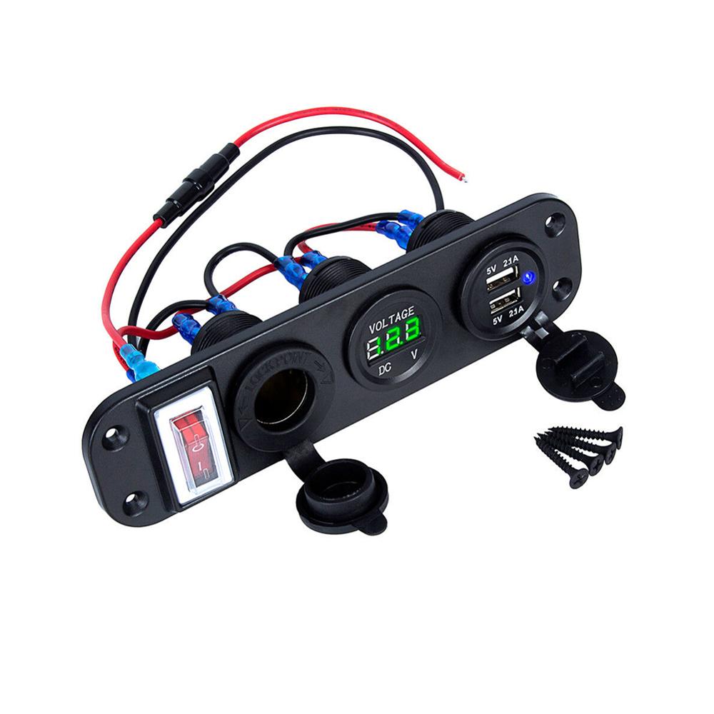 24V Auto Sigarettenaansteker Auto Boot Dual Usb Charger Splitter Sigarettenaansteker Stopcontact Telefoon Quick Charger Adapter: Green