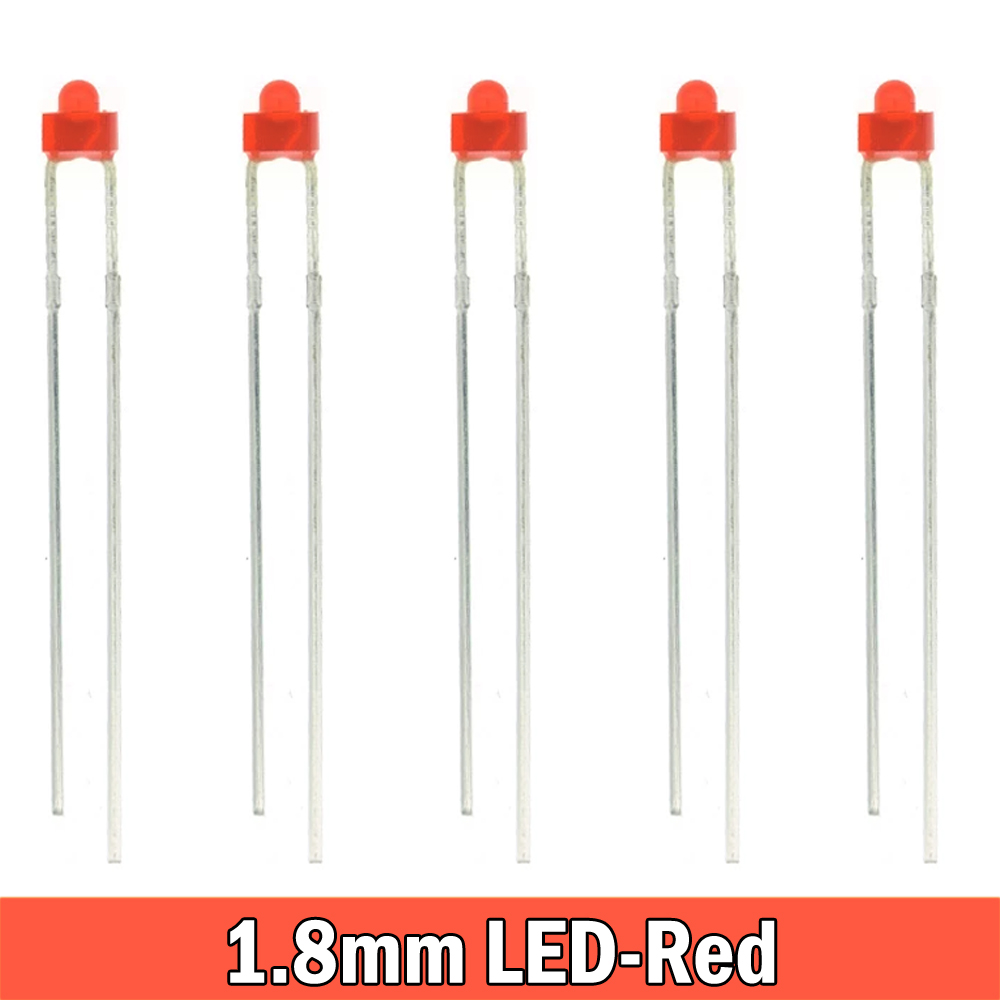 100 unids/lote 1,8mm diodo de luz LED difuso surtido Kit verde azul blanco amarillo rojo COMPONENTE DIY Original: Rojo