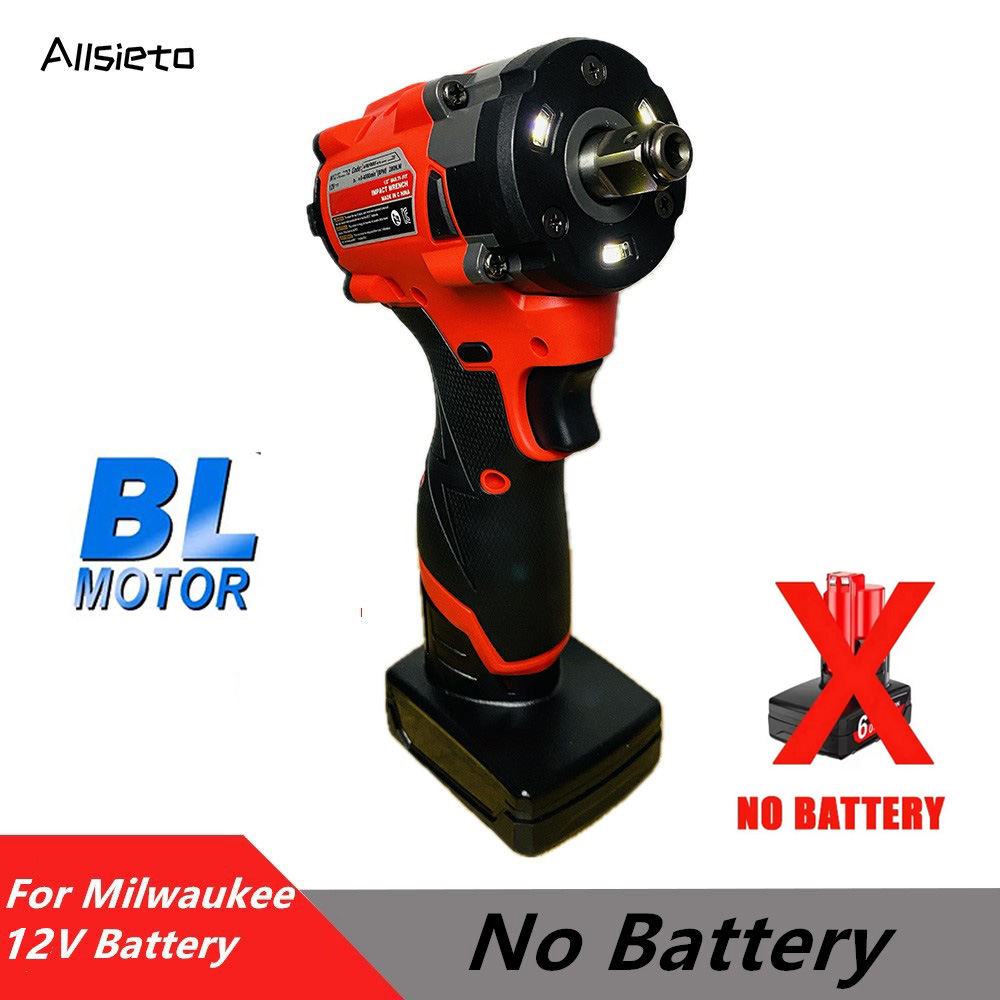 Milwaukee 12v akku-schraubenschlüssel, kleiner elektrischer schraubenschlüssel, bürstenloser 1/2 "-akku-schraubenschlüssel, schraubendreher, schlagbohrmaschine, wiederaufladbare elektrowerkzeuge