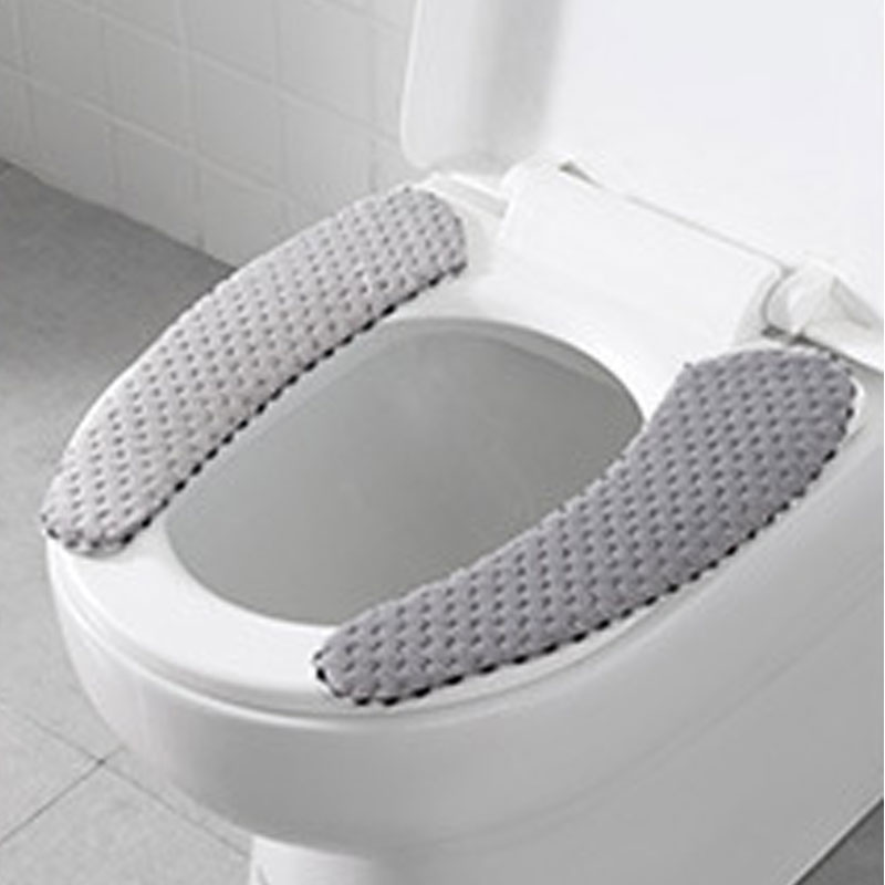 Vinter tyk pasta toiletsæde ringpude cirkel universal vaskbart badeværelsestilbehør toiletsædebetræk vandtæt: Grå