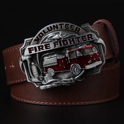Cool men's belt firefighter profession fire truck buckle fire dept badge fire brigade sign firemen belt fire fighter volunteer: 3