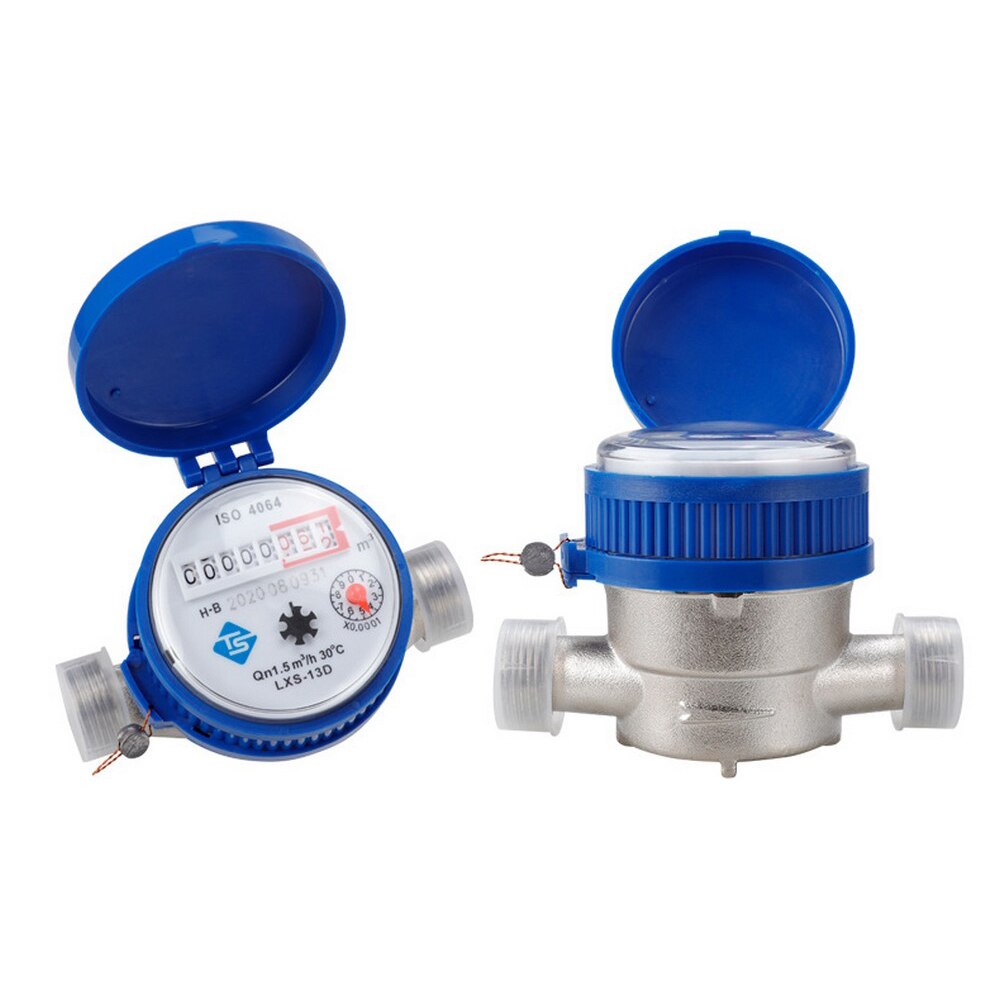Cold Water Meter Heavy Duty Brass Flow Measure Tap Home Garden Wet Table Mechanical Rotary Pointer Counter Measuring Tools