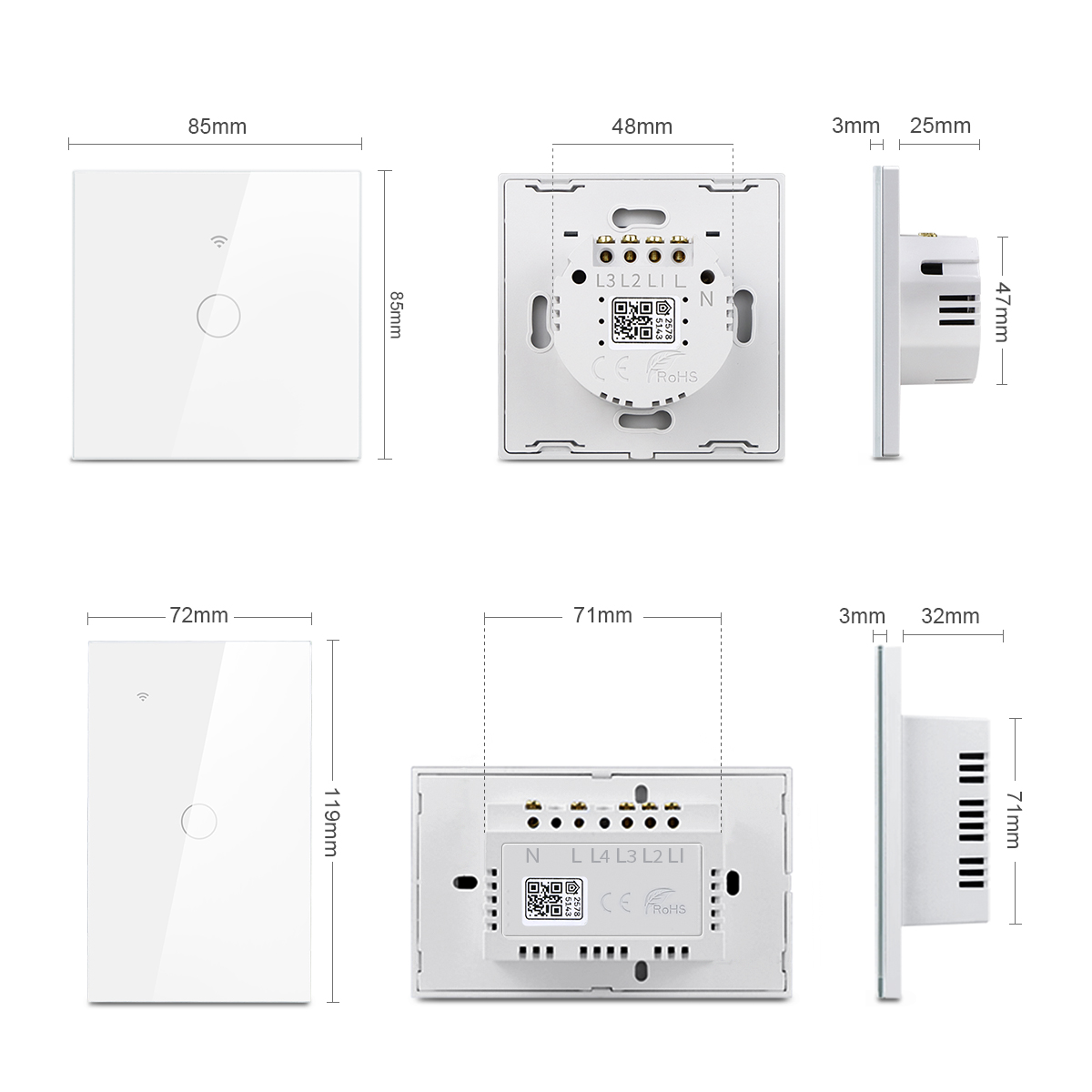 Apple homekit smart switch afbryder smart home touch switch wifi stemme lys switches siri/alexa google home need neutral