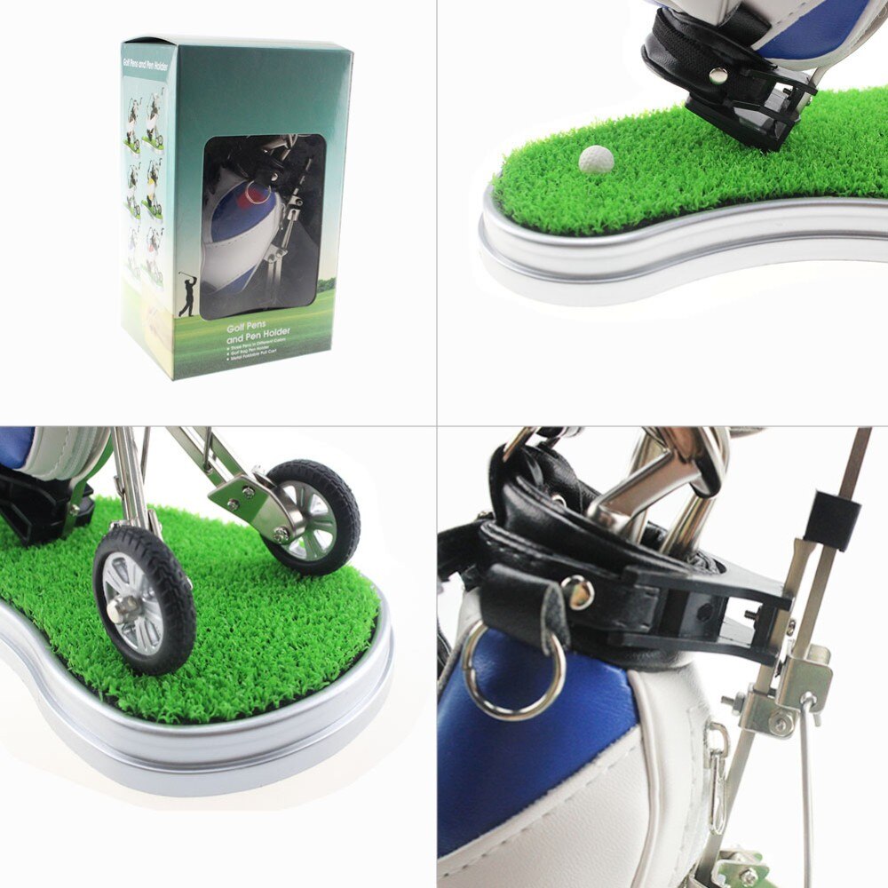 CRESTGOLF Golfpennor med Golftaskhållare - 3 Aluminiumspennor - Golfsouvenir