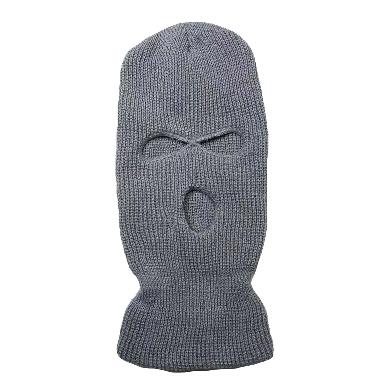 Men Knit Ski Face-Cover Winter Balaclavas Winter Outdoor Sports Full Face Mask ENA88: Gray