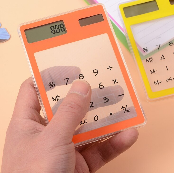 Universal 8 Digit Screen Ultra slim Transparent Solar CalculatorStationery Clear Scientific Calculator Office
