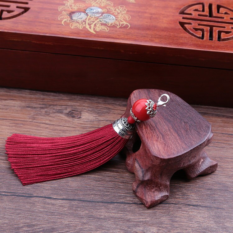 Pendentif à franges en mousqueton, 5 pièces, DIY, bijoux pour rideaux, accessoires décoratifs pour vêtements, sac pour clés de voiture, pompon artisanal pendentif: Wine red