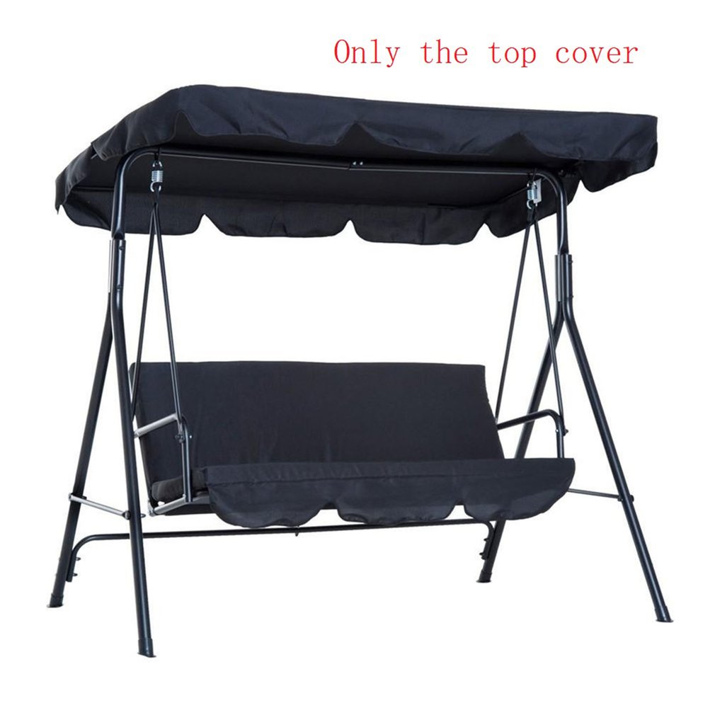 Garden courtyard swing sunshade roof cover Swing ceiling cover 190T polyester Outdoor swing ceiling cover: black 164x114x15cm