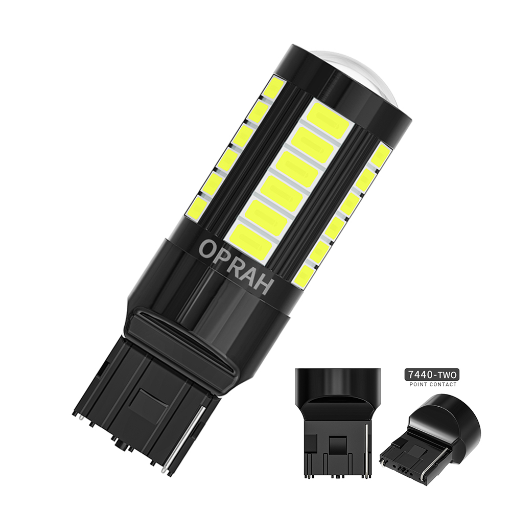10 Uds 12V 24V 1156 BAU15S 1157 BAY15D luces LED T20 7440 7443 Canbus 33*5630SMD para coche camión lámpara de señal trasera DRL bombilla para correr: Cristal azul / 4.300 k