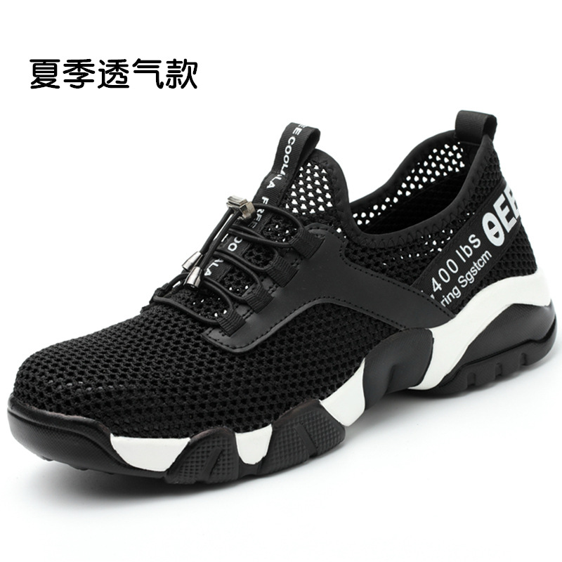 Sommer mænd sikkerhedssko herre åndbare letvægts anti-smashing piercing arbejdssandaler single mesh stål tå sneakers mand: Touqi / 11