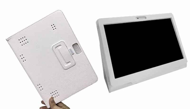 Étui en cuir PU pour TurboPad 1015 3G, housse de support Folio pour tablette 10.1 pouces + stylet gratuit: white