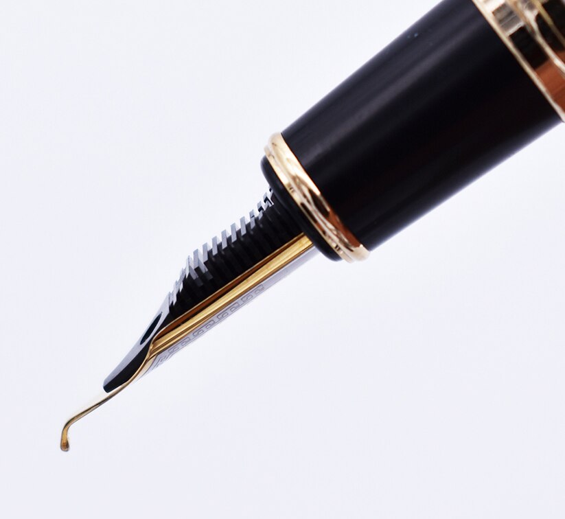 Jinhao Calligraphy Fountain Pen Bent Nib Natural Redwood Barrel, Fude Nib Big Size Writing Pen for Office School Home