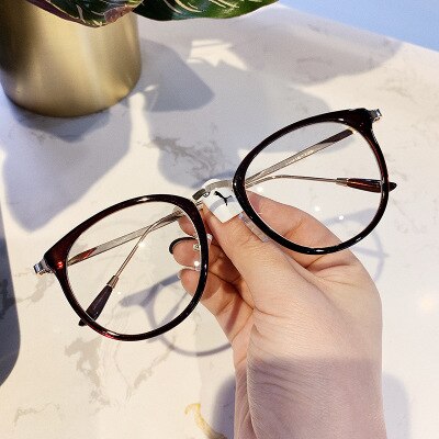 Neue retro Runde Brille Rahmen Metall Brillen Rahmen Für Männer Frauen Flache Spiegel Rahmen unisex Vision Pflege Brillen Rahmen: transparent Schwarz