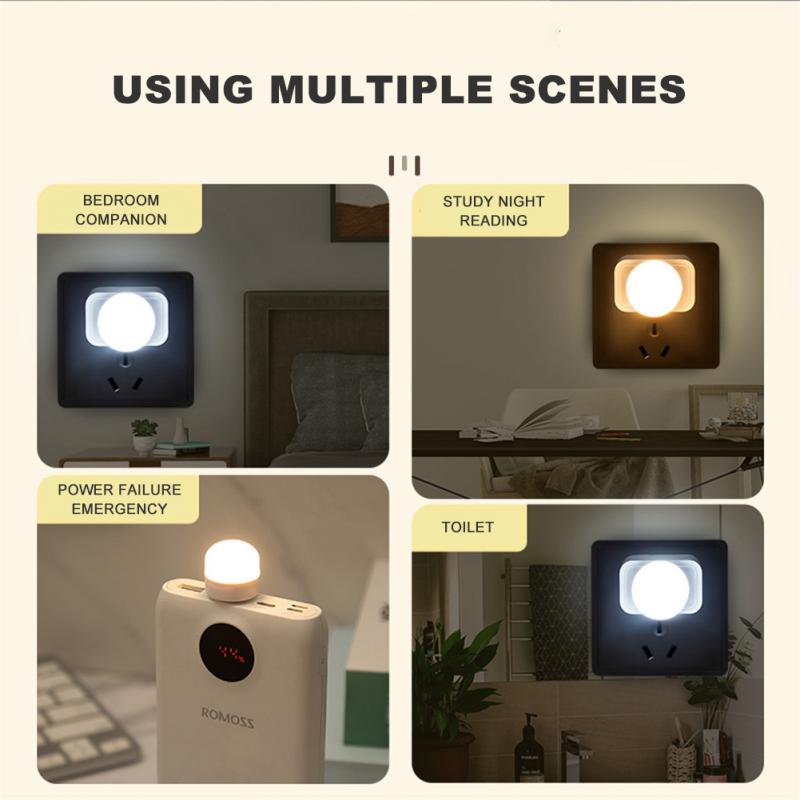 Pequeña lámpara con enchufe USB, luz LED nocturna para ordenador, carga de energía móvil, Mini lámparas para libros, protección ocular LED, luz de lectura cuadrada
