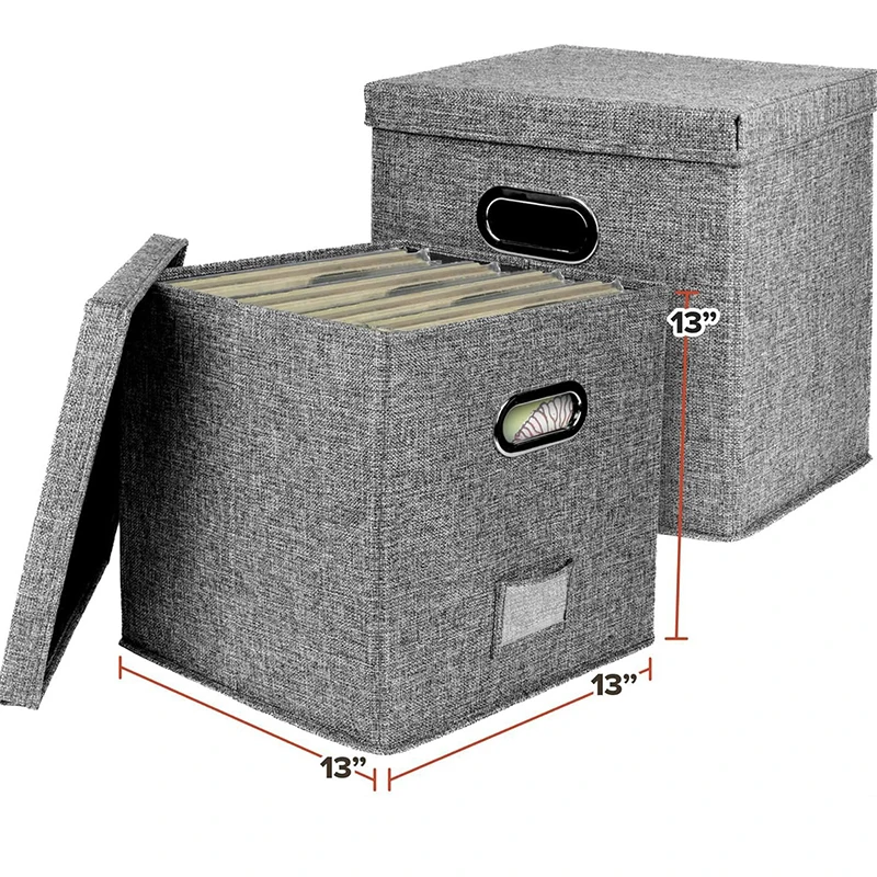 Aufbewahrungsbox für Schallplatten, Schallplattenetui für LP-Album, Aufbewahrung von Leinenstoff, Aufbewahrungskiste, Würfelbehälter mit Deckel