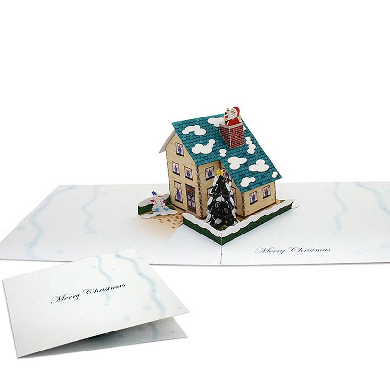 DIY Pop-up Card Christmas House,Handmade 3D Anniversary Greeting Card Paper Model,Postcard Invitation Papercraft,Craft ER-134: Default Title