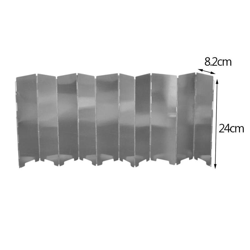 10 Platen Outdoor Gasfornuis Wind Shield Opvouwbare Camping Kachel Scherm Brander Picknick Winddicht Koken Legering Voorruit Aluin M0X2