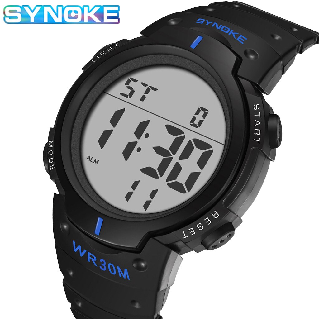 SYNOKE männer Uhren Große Zifferblatt Wasserdichte LED Alarm Uhr Sport Uhr Herren Digitale Armbanduhr Relogio Masculino Uhr Männer