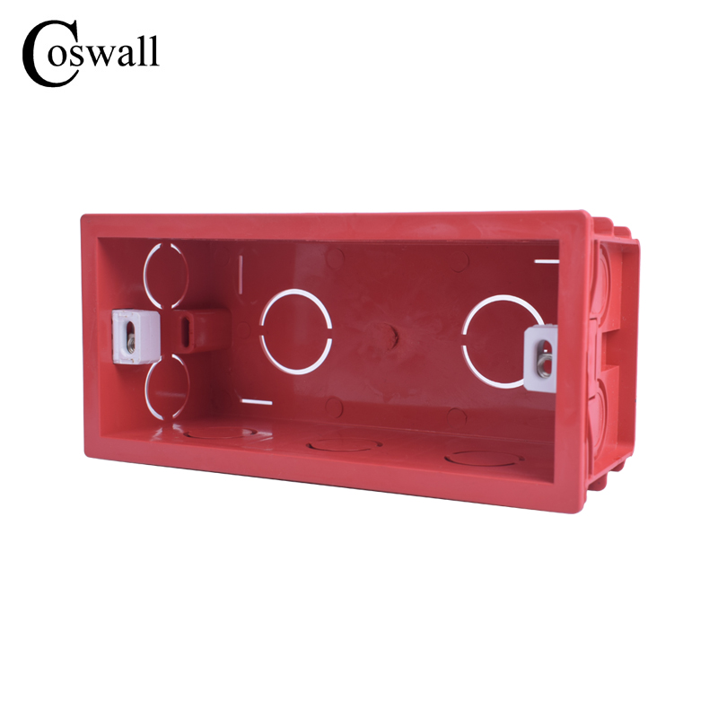 COSWALL-caja de montaje interna, Cassette trasero de gran , 107/144/186MM x 67,5 MM, para interruptores y enchufes de pared de 118/154/197 MM x 72MM