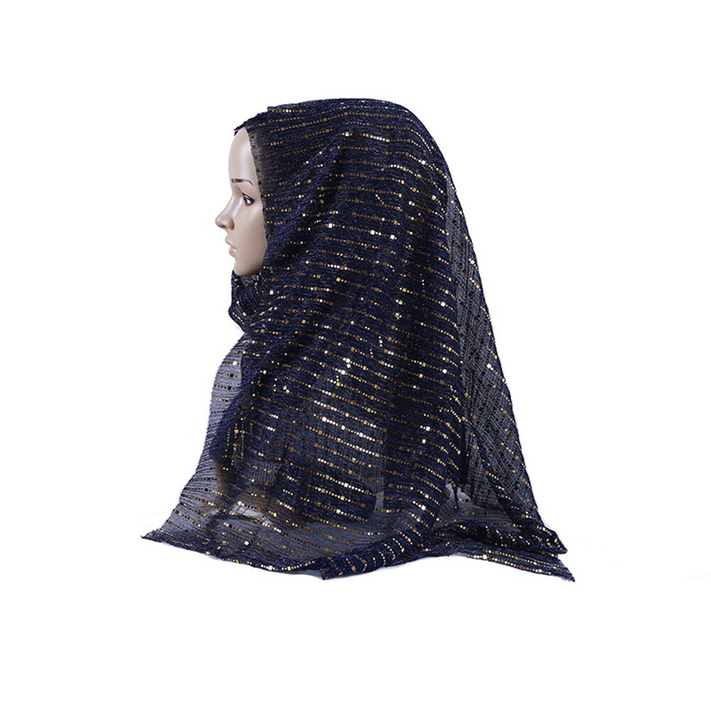 Jedwabny szalik cekinowy pałąk muzułmanie turban moda szalik góra wiosna jesień szale popularny styl malezja szyfon Hijabs: 028 czarny
