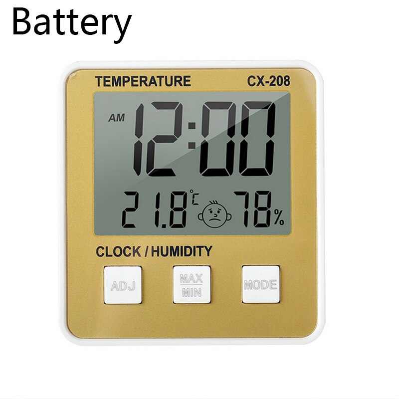 Indoor Thermometer Hygrometer Alarm LCD Digital Clock Calendar Weather Station Desk Clocks Temperature Meter Barometer: a