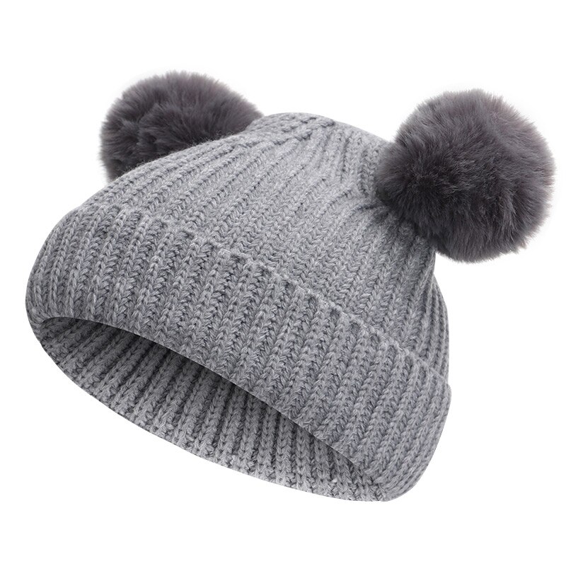 Baby Hat Pompon Winter Children Hat Knitted Cute Cap For Girls Boys Casual Solid Color Girls Hat Baby Beanies Children