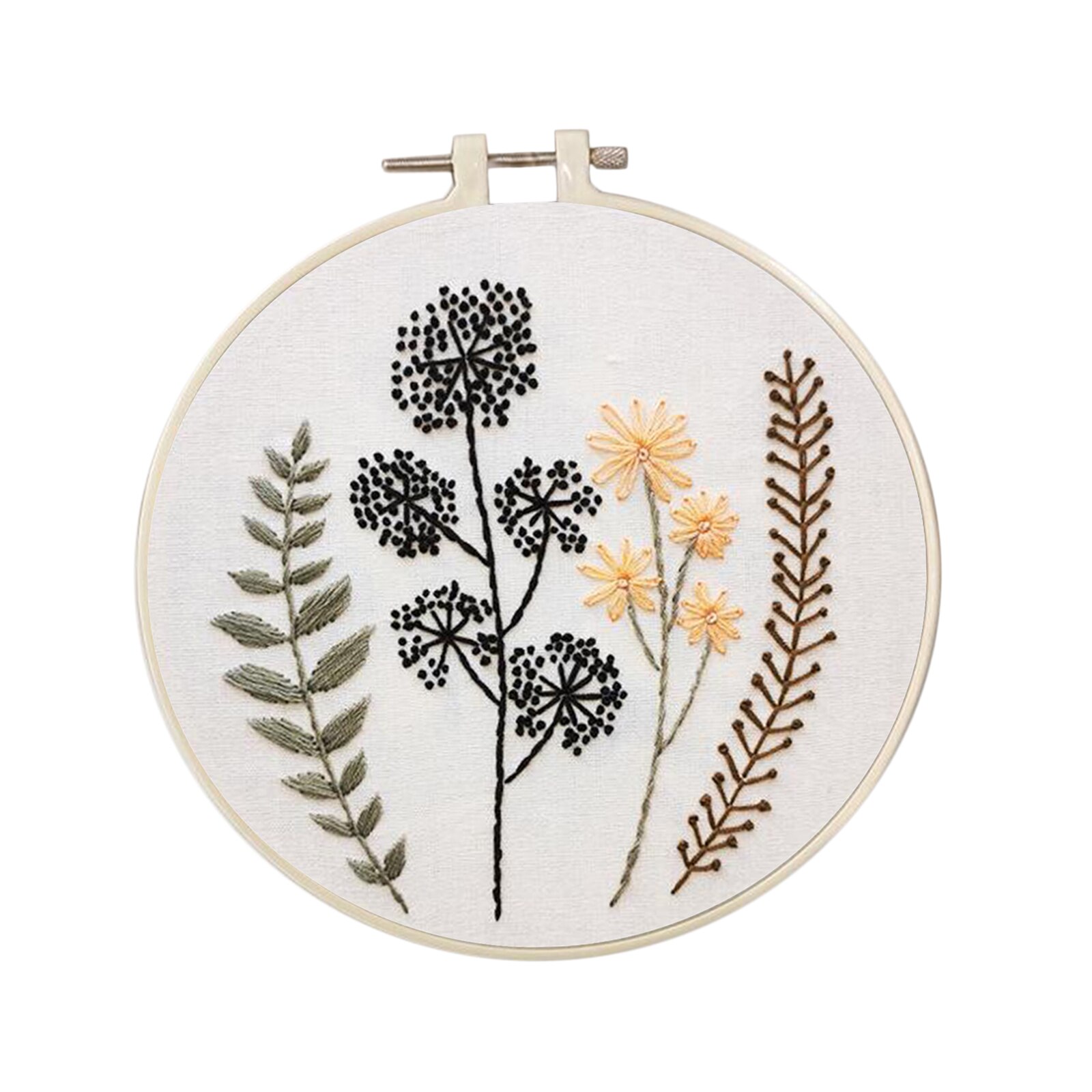 1 Set Embrodiery Starter Kits with Basic Tools DIY Needlework: E