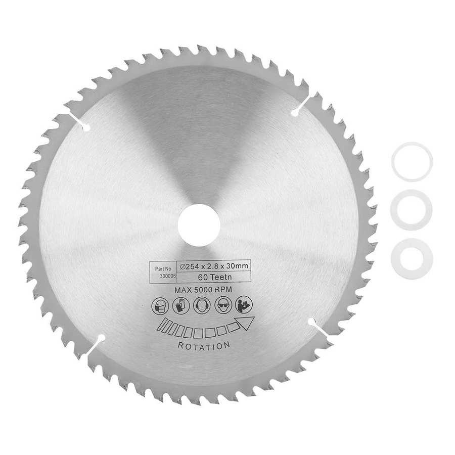 Circular saw blades wear-resistant carbide circular saw blades TCT cutting disc for metal wood plastic 254 * 30 mm 60 teeth for