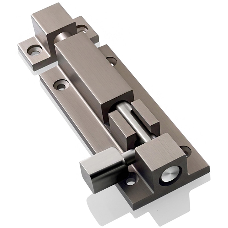 Sikkerhedsafskærmning lås skydelås dør skuffe cylinder bolt 2 tommer 3 tommer, sølv tyk aluminiumslegering åben lås dørlås med skrue