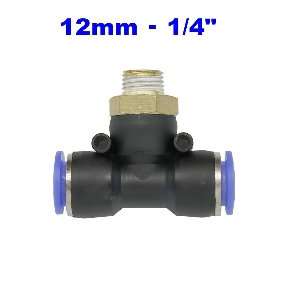 Regulador neumático de flujo de aire 4mm 6mm 8mm 10mm 12mm OD tubo de manguera de Gas ajuste válvula conector 1/8 "1/4" 3/8 "1/2" rosca macho: 12mm - 1I4 inch