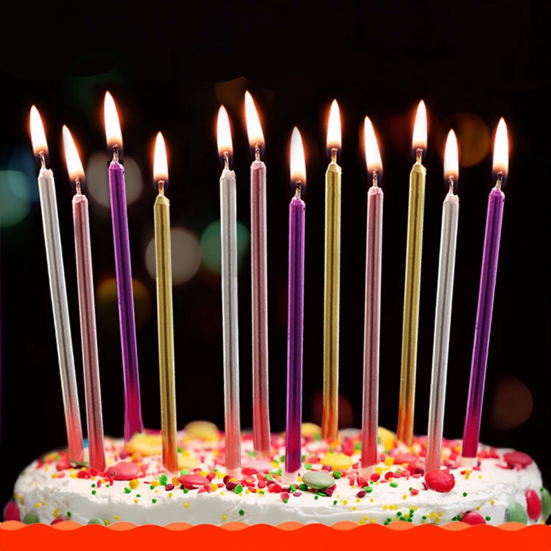 Velas metálicas doradas para pastel, lote de 6 unidades de velas seguras para niños, vela para de cumpleaños, pastel de bodas, suministros para decoración del hogar