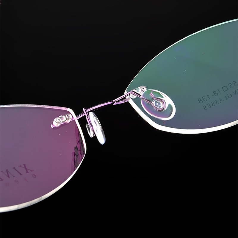 Seemfly titanium legering briller ramme superelastiske kantløse kvinder metal ultralette briller ramme kvindelige beskyttelsesbriller unisex briller