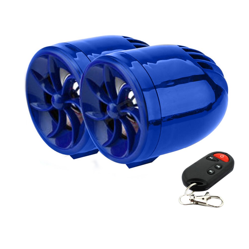 Reproductor de MP3 y Radio para motocicleta, altavoz de 7W para Moto con compatibilidad con FM, USB, SD, AUX, resistente al agua, accesorios para altavoces y motocicletas: Blue