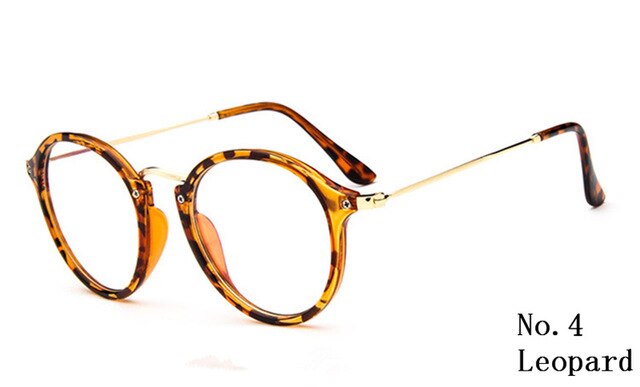 Gafas redondas transparentes con montura transparente para mujer, anteojos para miopía, montura de gafas para hombre, gafas ópticas contra rayos azules,: leopard