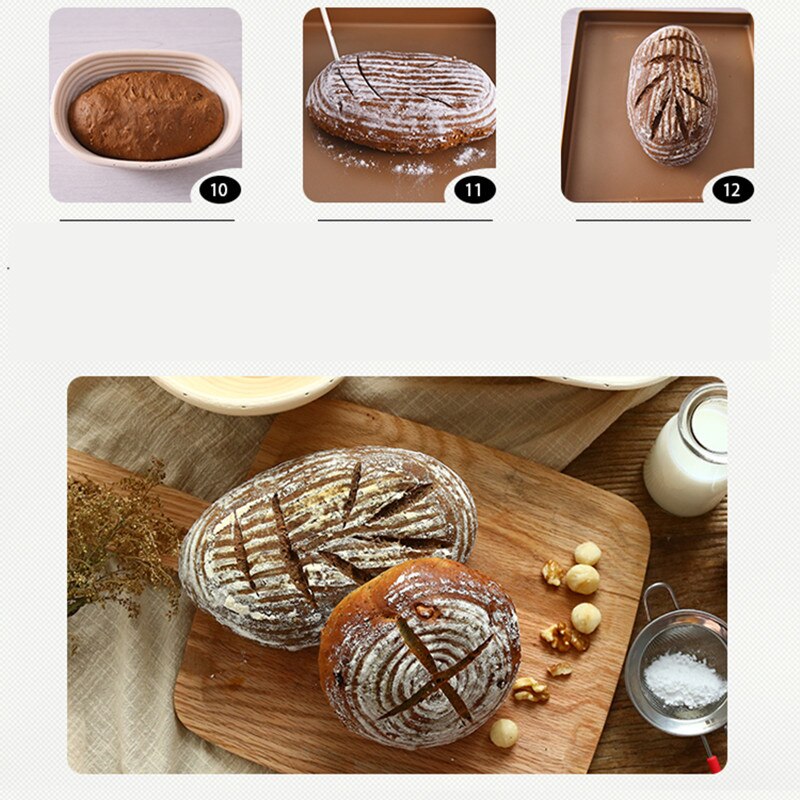 Canasta de mimbre de masa Oval SHENHONG de 4 tamaños, Banneton Brotform, para pan, fermentación, fábrica de cestas campestres