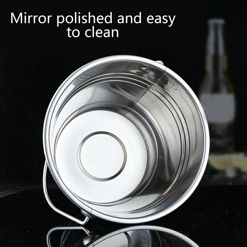 Stainless Steel Beverage Tub Modern with Handle for Barware Wine Lovers for Beer Champagne Party Bar Tools